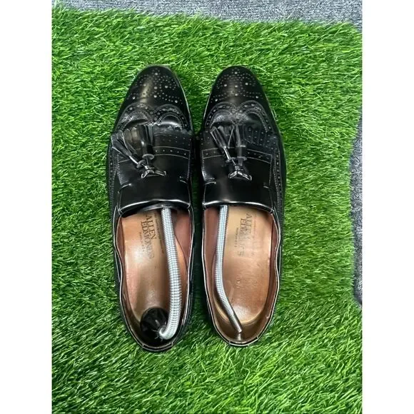 Allen Edmonds Arlington Tassel Loafers Black Leather 10.5 D Made in USA Dress Sh